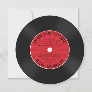 Retro Vinyl Record Geburtstagsparty Einladung
