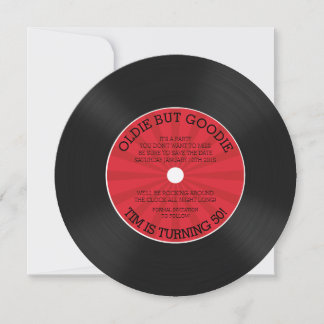 Retro Vinyl Record Geburtstagsparty Einladung