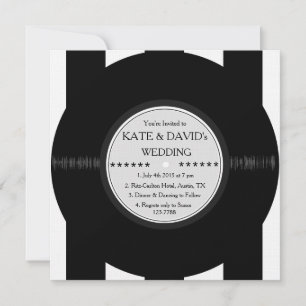 Retro Vinyl Record Modern Chic Wedding Invites Einladung