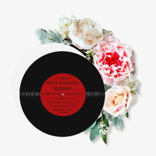 Retro Vinyl Record Moderne Hochzeitseinladungen Einladung