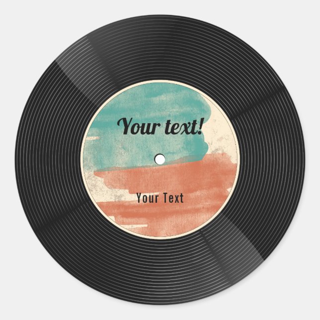 Retro Vinyl Record Music Album Runder Aufkleber (Vorderseite)