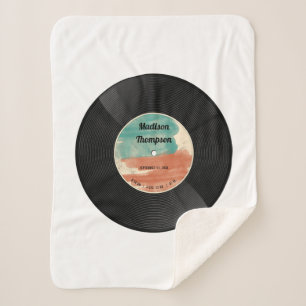 Retro Vinyl Record Music Baby Birth Record Stats Sherpadecke