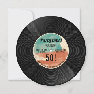 Retro Vinyl Record Music Geburtstagsparty Einladun Einladung