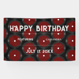 Retro Vinyl Record Muster Happy Birthday Party Banner