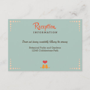 Retro Vinyl Record Orange Sky Blue Wedding Insert