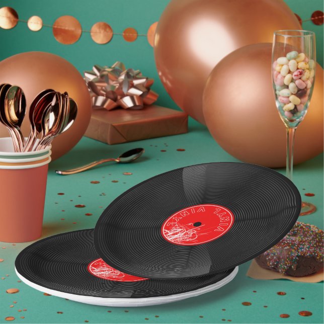 Retro Vinyl Record Paper Teller - Elegante Vibe (Multi)