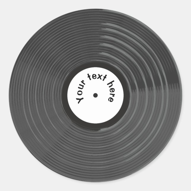 Retro Vinyl Record Personalisiert Runder Aufkleber (Vorderseite)