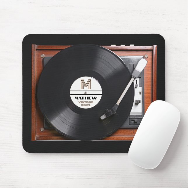 Retro Vinyl Record Player Mousepad (Mit Mouse)