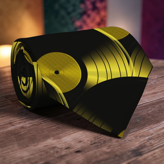 Retro Vinyl Record Pop Culture Necktie Necktie Tie Krawatte (Von Creator hochgeladen)