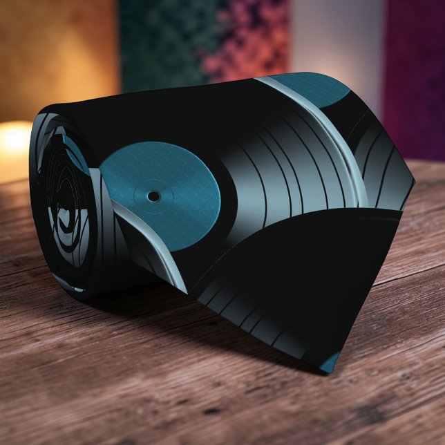 Retro Vinyl Record Pop Culture Necktie Necktie Tie Krawatte (Von Creator hochgeladen)