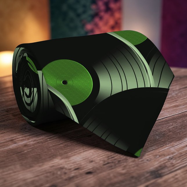 Retro Vinyl Record Pop Culture Necktie Necktie Tie Krawatte (Von Creator hochgeladen)