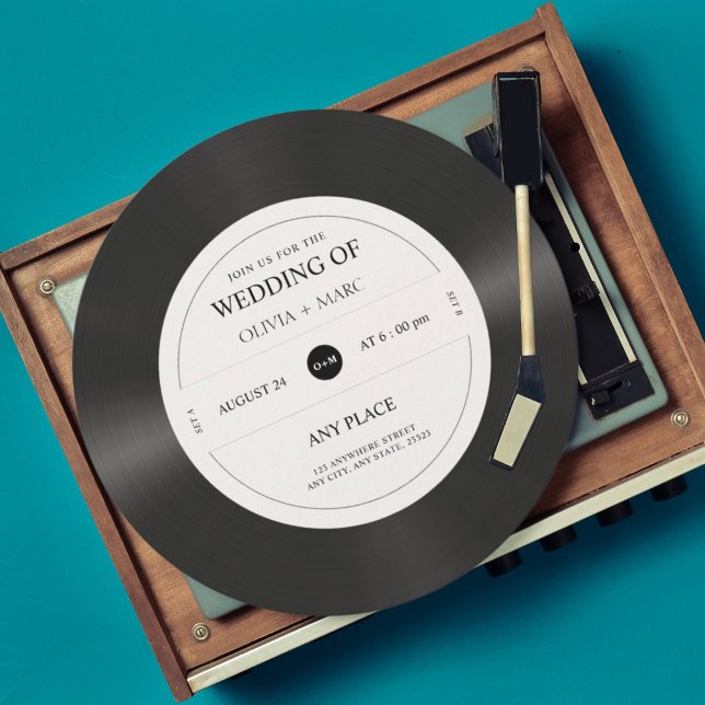 Retro Vinyl Record QR Code Hochzeit Einladung (Von Creator hochgeladen)