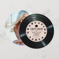 Retro Vinyl Record Rosa Abschluss Foto