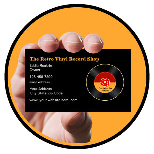 Retro Vinyl Record Store 45 RPM Thema Visitenkarte