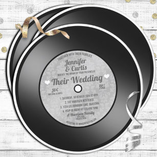 Retro Vinyl Record Wedding Einladung
