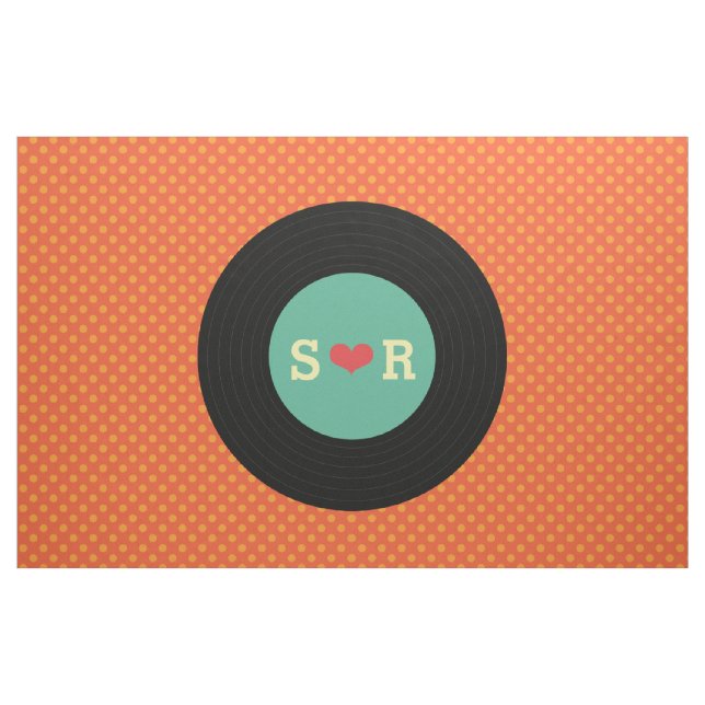 Retro Vinyl Record Wedding Flag Stoff (Fat Quarter (45,7 x 55,9 cm))