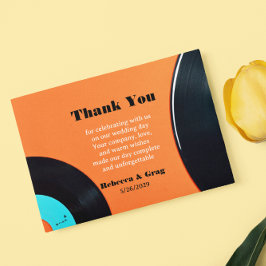 Retro Vinyl Record Wedding Foto Vielen Dank Dankeskarte