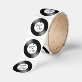 Retro Vinyl Record Wedding Runder Aufkleber