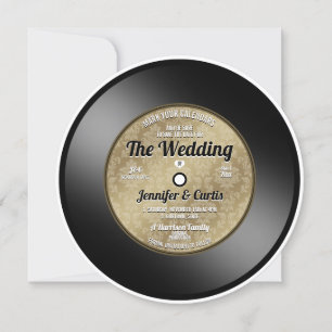 Retro Vinyl Record Wedding Speichern Sie das Datum Einladung
