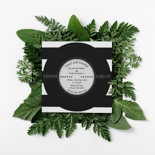 Retro-Vinyl-Schallplatte Elegante Chic-Hochzeit Einladung