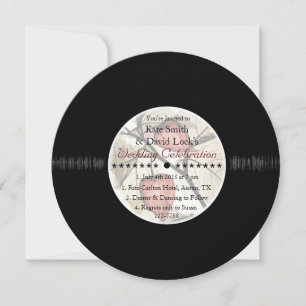 Retro-Vinyl-Schallplatte Herbst-Hochzeits-Einladun Einladung