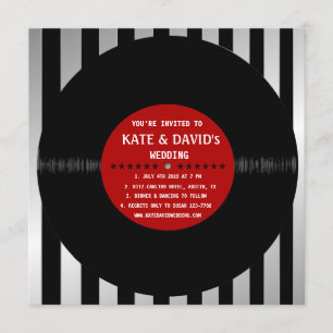 Retro-Vinyl-Schallplatte l moderne Hochzeitseinlad Einladung