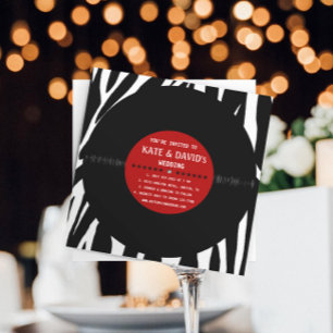Retro-Vinyl-Schallplatte l moderne Hochzeitseinlad Einladung