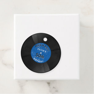 Retro-Vinyl-Schallplatte Rock N Roll Blau Geburtst Geschenkanhänger