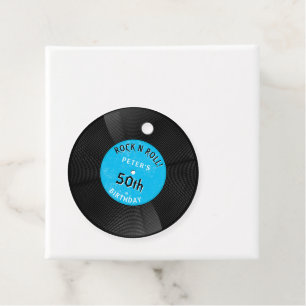 Retro-Vinyl-Schallplatte Rock N Roll Blau Geburtst Geschenkanhänger