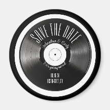 Retro-Vinyl-Schallplatte schwarz Save the Date Ver