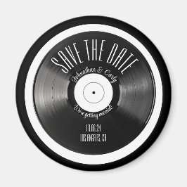 Retro-Vinyl-Schallplatte schwarz Save the Date Ver Magnet