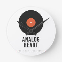 Retro-Vinyl-Schallplatten-Acryluhr Analog Heart