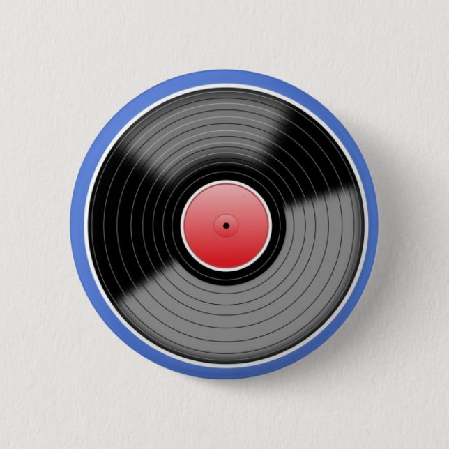 Retro-Vinyl-Schallplatten-Anstecker Button (Vorderseite)