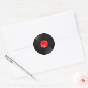 Retro-Vinyl-Schallplatten-Aufkleber – Elegante Mus Runder Aufkleber