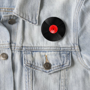 Retro-Vinyl-Schallplatten-Button – Cooles realisti Button