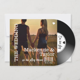 Retro-Vinyl-Schallplatten-Foto-Cover-Hochzeit Einladung