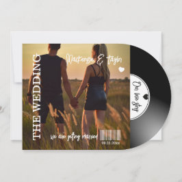 Retro-Vinyl-Schallplatten-Foto-Cover-Hochzeit Einladung