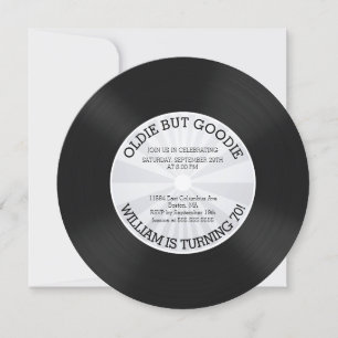 Retro-Vinyl-Schallplatten-Geburtstags-Einladung Einladung