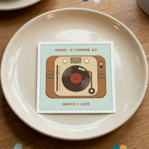 Retro-Vinyl-Schallplatten-Geburtstagsservietten Serviette