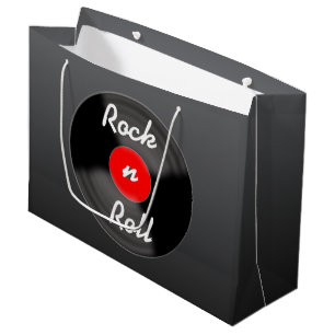 Retro-Vinyl-Schallplatten-Geschenktasche Große Geschenktüte