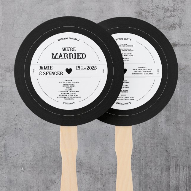 Retro-Vinyl-Schallplatten-Hochzeitsprogramm Fächer (Von Creator hochgeladen)