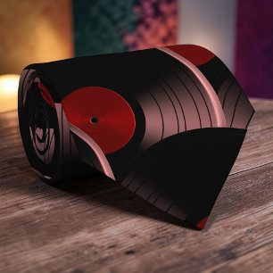 Retro-Vinyl-Schallplatten-Popkultur-Krawatte Schli Krawatte