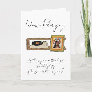 Retro-Vinyl-Schallplattenspieler-Foto personalisie Karte