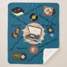 Retro-Vinyl-Sherpa-Decke im Vintage-Stil