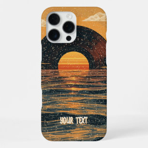 Retro-Vinyl-Sonnenuntergang für Vinyl-Sammler Musi iPhone 16 Pro Max Hülle