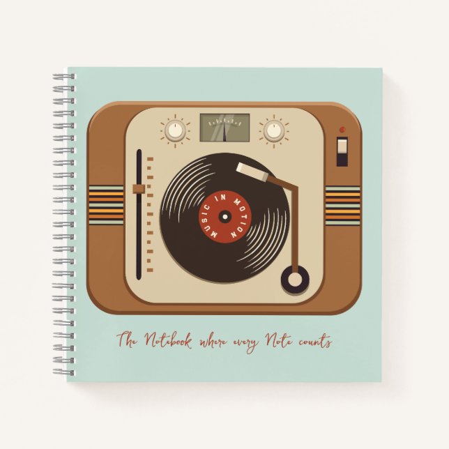 Retro Vinyl Turntable Spiral Notebook Notizbuch (Vorderseite)
