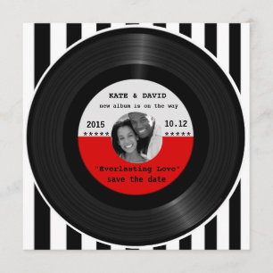 Retro Vinylaufzeichnung L modern Save the Date