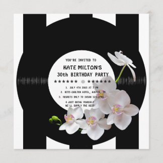 Retro Vinylaufzeichnungs-moderner Einladung