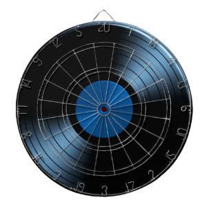 Retro VinylRekordalbum im Blau Dartscheibe