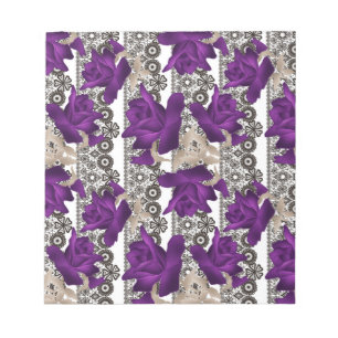 Retro, violette Rosen Notizblock